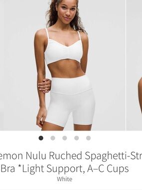 Lululemon Nulu Ruched Spaghetti-Strap Bra *Light Support,  White NWT size XS